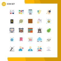 Set of 25 Modern UI Icons Symbols Signs for human mobile application human communication Editable Vector Design Elements