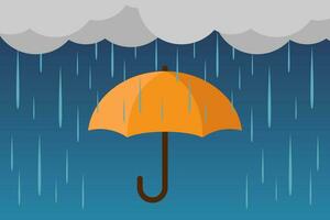 overcast cloud, rain, umbrella vector illustration