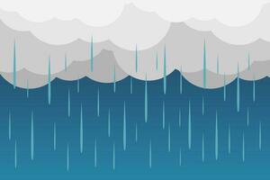 nubes nubladas y lluvia ilustración vectorial vector