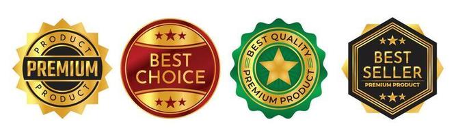 Badge premium product, best choice, best seller logo with gold gradient color