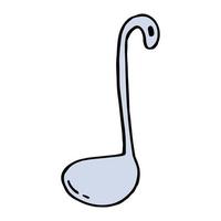 Vector illustration of ladle isolated on a white background. Bailer in doodle style