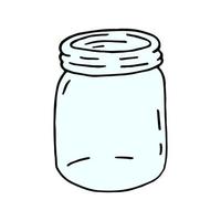 Vector illustration of empty jar in doodle style