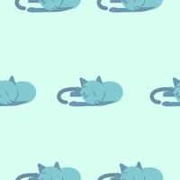 cute cat pattern flat illustration. pattern paint. seamless cute cat pattern. vector