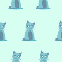 cute cat pattern flat illustration. pattern paint. seamless cute cat pattern. vector