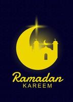 diseño de tarjeta de felicitación del mes de ayuno, fondo de diseño de ramadan kareem y publicación en redes sociales vector