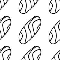 Salmon sashimi pattern in doodle style. Asian food for restaurants menu vector