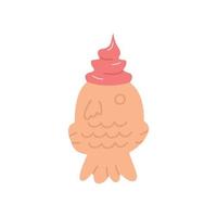 Taiyaki Ice Cream Cone Custard vector