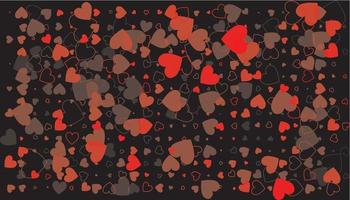 Red flying hearts bright love passion vector background. Amour backdrop. Valentines Day decoration.