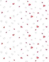 Seamless pattern with hearts. Vector illustration. Repeated hearts drawn by hand. Romantic print.