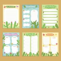 Journal Templates Cactus Plant Pages Design vector