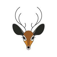 The face of a doe. Cartoon style. Color drawing. vector