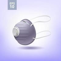 breathing mask with filter vector