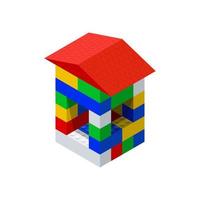 Building a house from a children s designer. Vector illustration.