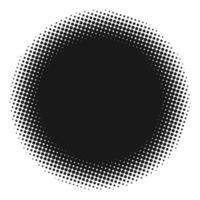 Black circle with halftone effect. Vector illustration