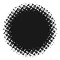 Black circle with halftone effect. Vector illustration