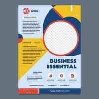 cartel esencial de negocios de estilo plano vector