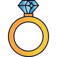 anillo de diamantes que puede editar o modificar fácilmente vector