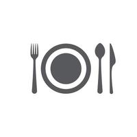 spoon, fork and plate vector