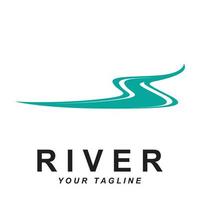 river logo vector with slogan template