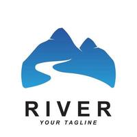 river logo vector with slogan template