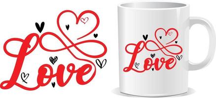 vector de diseño de taza de amor feliz día de san valentín