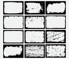 Set of the Frame Grunge vector texture isolated on white background