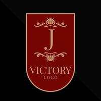 letter J glorious victory logo vector design element