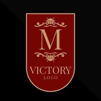 letter M glorious victory logo vector design element