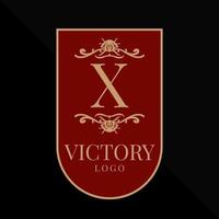 letter X glorious victory logo vector design element