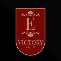 letra e gloriosa victoria logo vector elemento de diseño