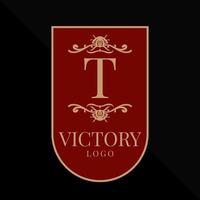 letra t gloriosa victoria logo vector elemento de diseño