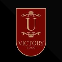 letter U glorious victory logo vector design element