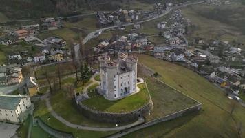 Roll view of the castle of Aymavilles Aosta Valley video