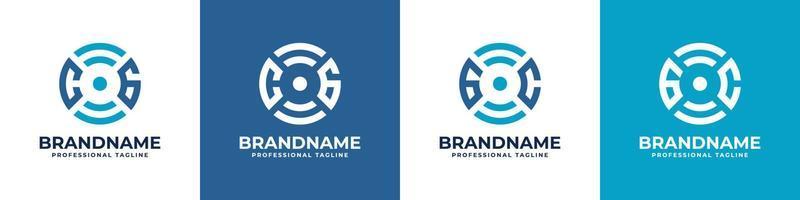 Letter CG or GC Global Technology Monogram Logo, suitable for any business with CG or GC initials. vector