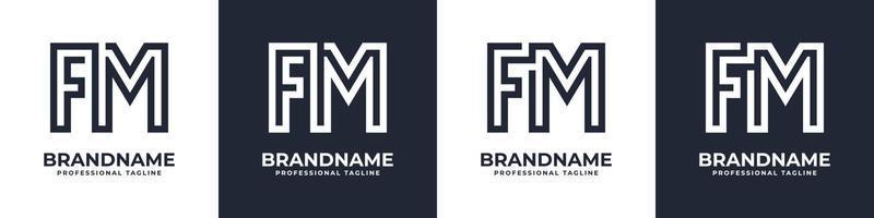 Simple FM Monogram Logo, suitable for any business with FM or MF initial. vector