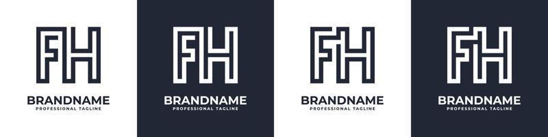 Simple FH Monogram Logo, suitable for any business with FH or HF initial. vector