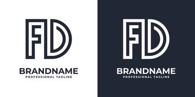 Simple FD Monogram Logo, suitable for any business with FD or DF initial. vector