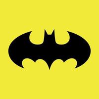 logo de batman, señal de batman sobre fondo amarillo vector