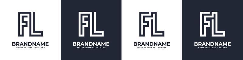 Simple FL Monogram Logo, suitable for any business with FL or LF initial. vector