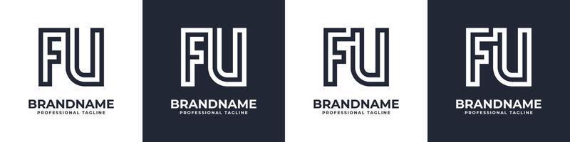 Simple FU Monogram Logo, suitable for any business with FU or UF initial. vector