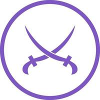 Beautiful Two Swords Glyph Vector Icon