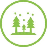 Beautiful Snow In Trees Glyph Vector Icon