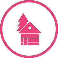 Beautiful House In Trees Glyph Vector Icon