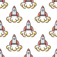 Rocket seamless pattern design, repeat textile design, fabric print. vector