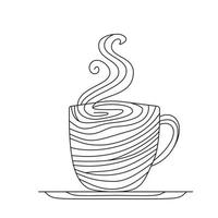 Vector freehand illustration of a cute cofee cup, hot drink for cafes, restaurant menues, decorations, coffe shops etc.