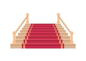 escalera con icono de vector de alfombra.icono de vector de dibujos animados aislado sobre fondo blanco escalera con alfombra.