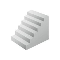 escaleras blancas, escaleras interiores 3d aisladas en blanco. colección de pasos vectoriales. escalera para ilustración interior aislada sobre fondo blanco. vector