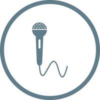 Beautiful Mic with Wire Glyph Vector Icon