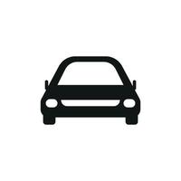 icono de vector de coche. ilustración de logotipo frontal de vista simple aislada. símbolo de signo. diseño de logotipo de coche de estilo automático con concepto de silueta de icono de vehículo deportivo