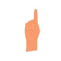 Hand pointing. Index finger touches on screen or shows something. Icon vector illustration